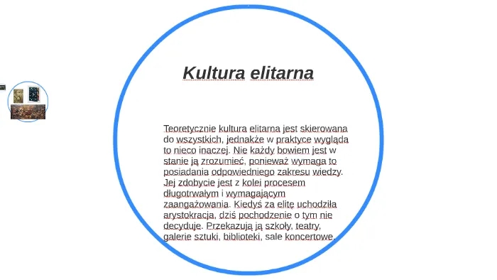 Co to jest kultura elitarna i dlaczego ma znaczenie w społeczeństwie?