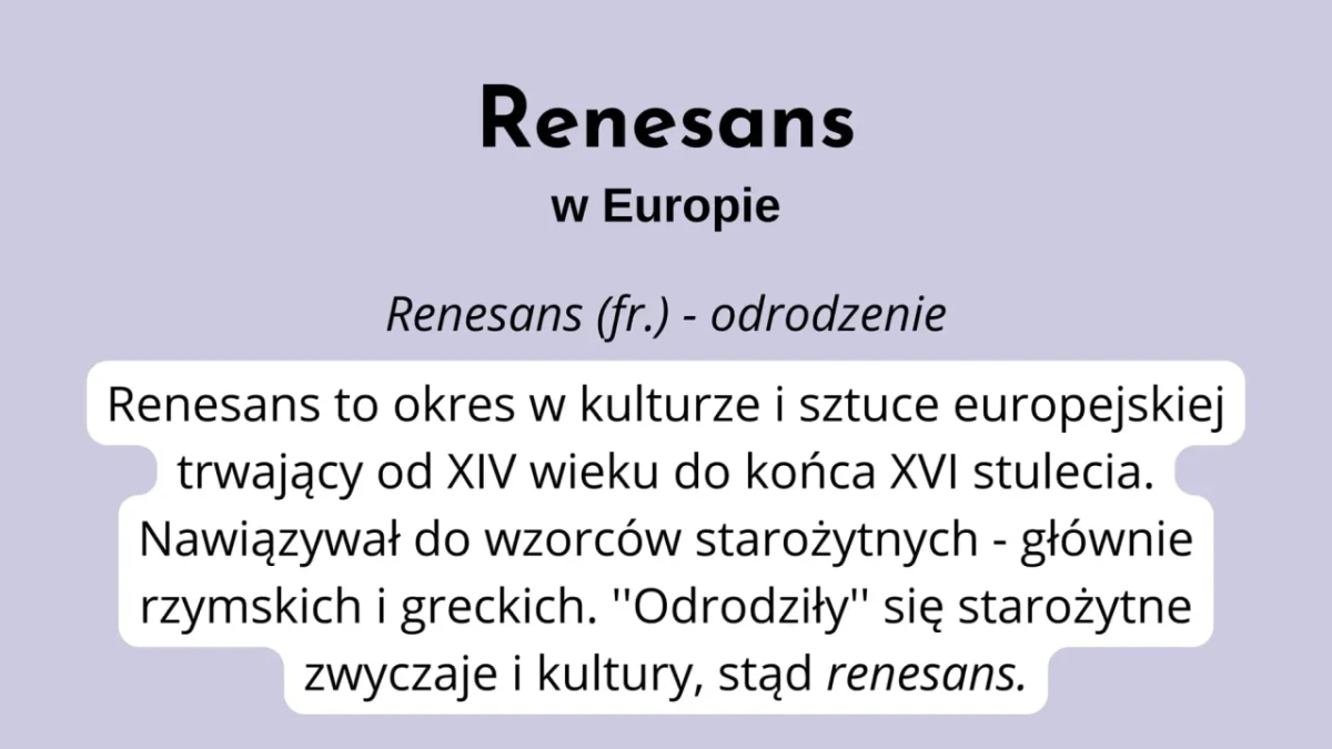 Renesans w Europie klasa 6 - Odkryj fascynujące postacie i wydarzenia